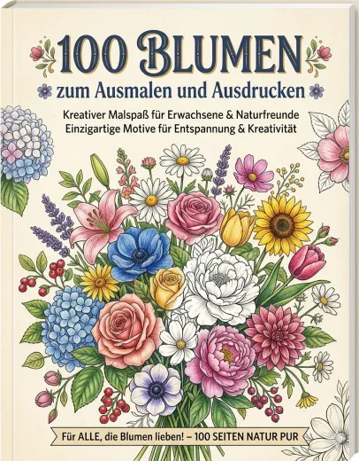 100 Blumen zum Ausmalen
