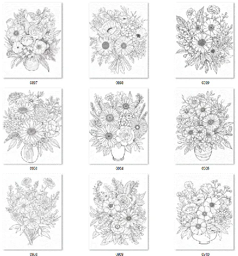 100 Blumen zum Ausmalen