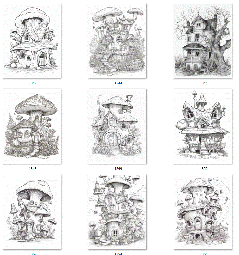 60 Magische Häuser zum Ausmalen