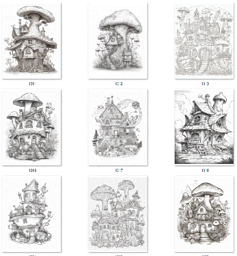 60 Magische Häuser zum Ausmalen