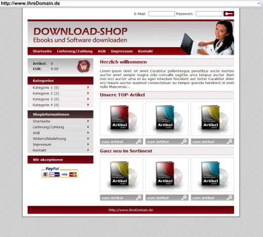 TOP PHP Download-Shop Script inkl. 90 eBooks