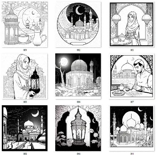 50 Ramadan Ausmalbilder