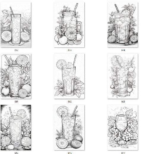 90 Drinks Ausmalbilder