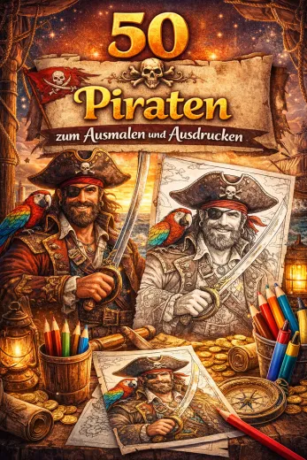 50 Piratenbilder zum Ausmalen