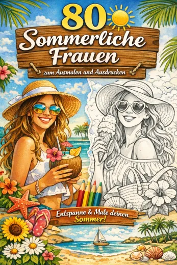 80 Sommerliche Frauen Ausmalbilder