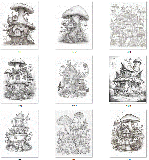 60 Magische Häuser zum Ausmalen