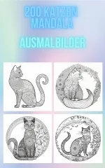 200 Katzen Mandala zum Ausmalen